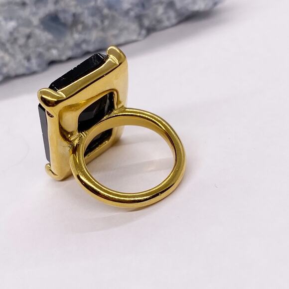 NEW Black Zirconium Stone Cocktail Ring - Picture 13 of 15